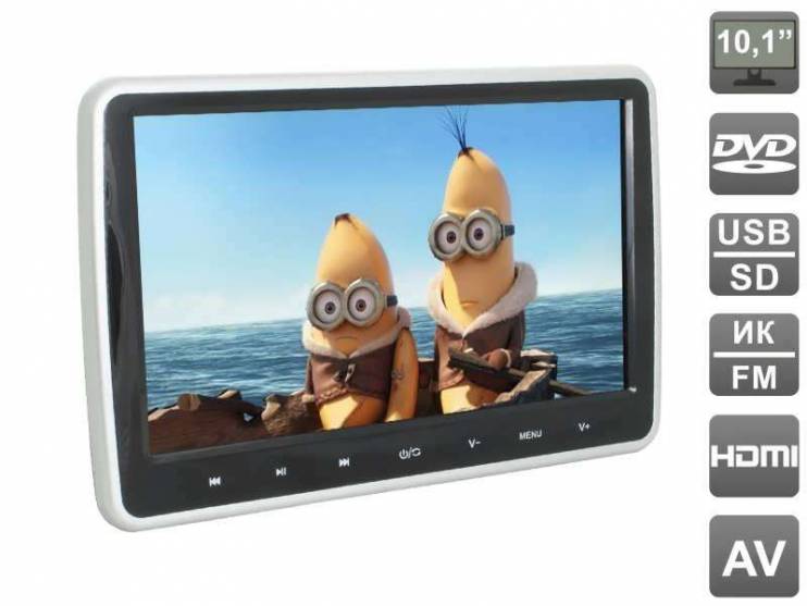 Навесной монитор на подголовник AVIS AVS1033T с диагональю 10.1" и встроенным DVD плеером